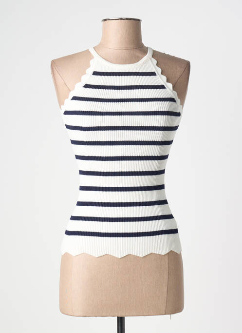 Top croială cambrată fără mâneci alb VAN DER ROCK femme