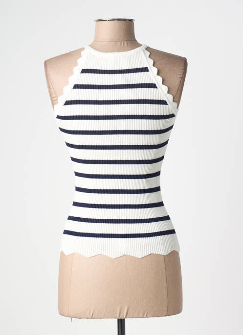 Top croială cambrată fără mâneci alb VAN DER ROCK femme