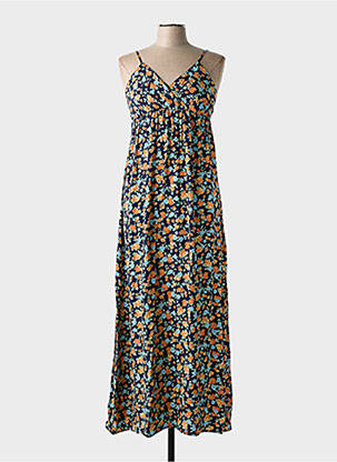 Rochie lungă imprimeu fantezie bretele subțiri albastru C'FLO femme