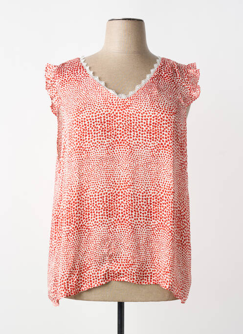 Top imprimeu fantezie fără mâneci roșu MAELLE femme