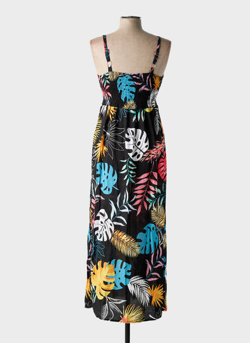 Rochie lungă imprimeu fantezie bretele subțiri negru AIRISA femme