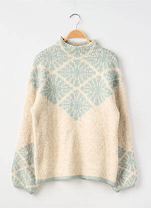 Pulover guler rotund mâneci lungi bej SKATÏE femme