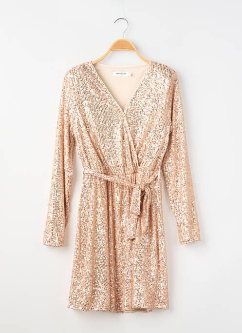 Rochie midi mâneci lungi mâneci lungi auriu NAF NAF femme