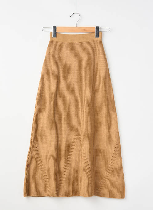 Fustă lungă croială dreaptă maro POLIN ET MOI femme