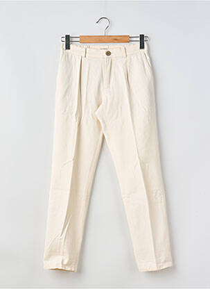 Pantalon chino țesătură poplin mărime normală bej NOYOCO homme