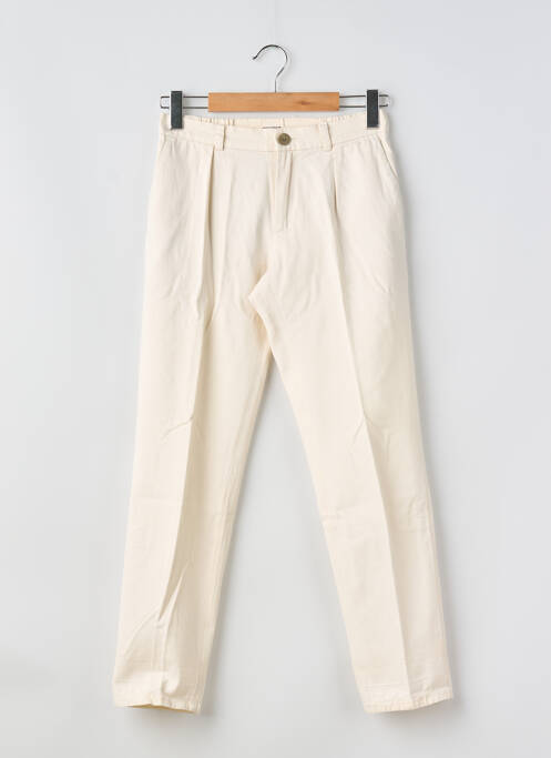 Pantalon chino țesătură poplin mărime normală bej NOYOCO homme