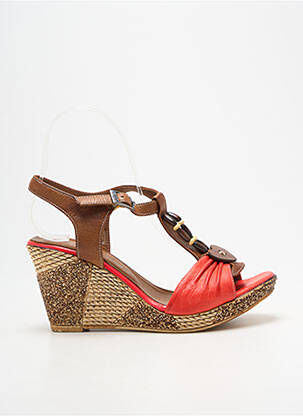 Sandale/pantofi decupați toc platformă toc de 7 la 9 cm roșu METAMORF'OSE femme