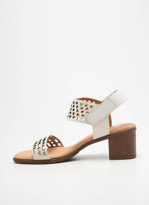 Sandale/pantofi decupați toc pătrat toc de 4 la 6 cm alb WIKERS femme