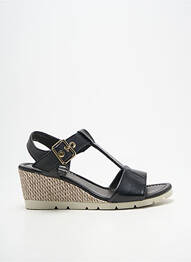 Sandale/pantofi decupați țesătură satinată toc de 4 la 6 cm negru ELUE PAR NOUS femeie