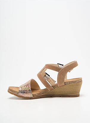 Sandale/pantofi decupați țesătură satinată toc de 4 la 6 cm bej INEA femme