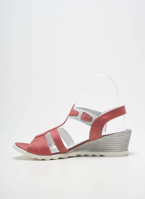 Sandale/pantofi decupați vârf deschis toc de 4 la 6 cm roșu ELLES-MEMES femme