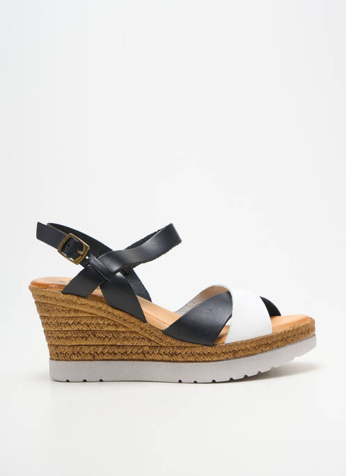 Sandale/pantofi decupați toc platformă toc de 7 la 9 cm negru SPK femme