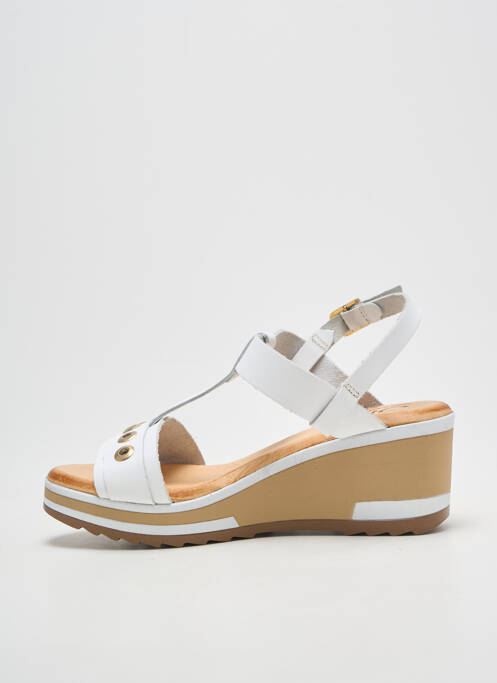 Sandale/pantofi decupați toc platformă toc de 4 la 6 cm alb SPK femme