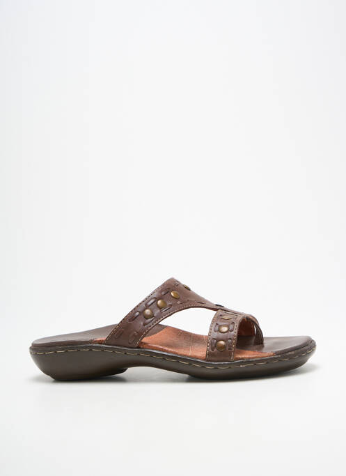 Șlapi arcadă plantară toc plat până la 3 cm maro ELUE PAR NOUS femme