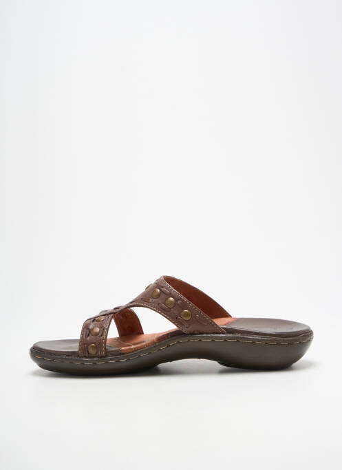 Șlapi arcadă plantară toc plat până la 3 cm maro ELUE PAR NOUS femme