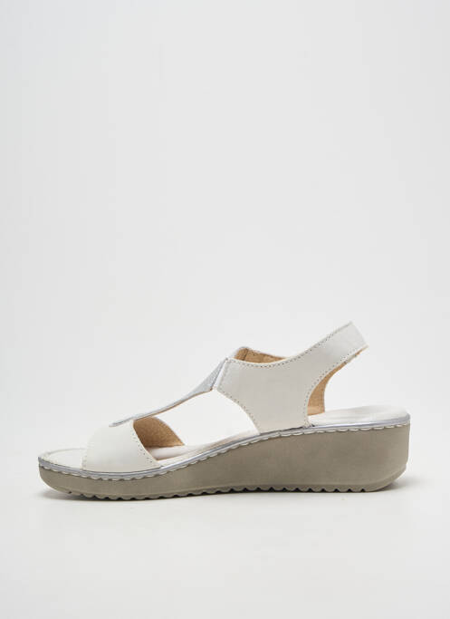 Sandale/pantofi decupați vârf deschis toc de 4 la 6 cm alb JOLIE SHOE femme