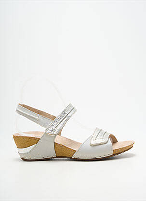 Sandale/pantofi decupați țesătură satinată toc de 4 la 6 cm argintiu PEDI GIRL femme