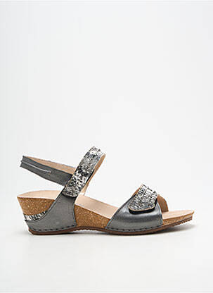 Sandale/pantofi decupați vârf deschis toc de 4 la 6 cm gri PEDI GIRL femme