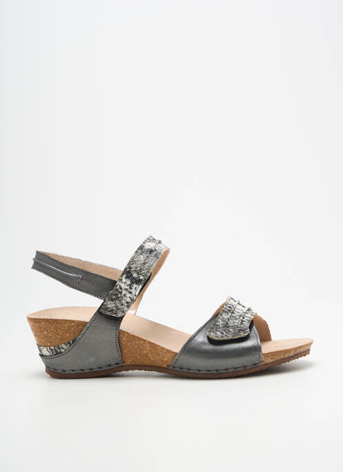 Sandale/pantofi decupați vârf deschis toc de 4 la 6 cm gri PEDI GIRL femme