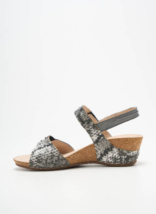 Sandale/pantofi decupați vârf deschis toc de 4 la 6 cm gri PEDI GIRL femme