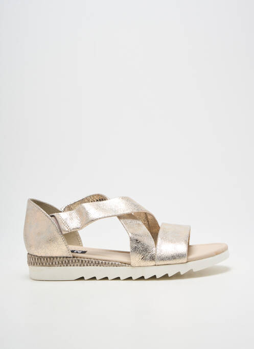 Sandale/pantofi decupați țesătură satinată toc plat până la 3 cm auriu ELUE PAR NOUS femme