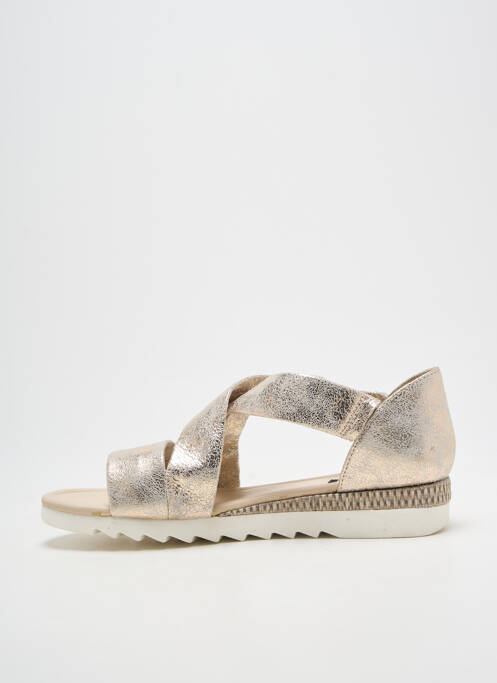 Sandale/pantofi decupați țesătură satinată toc plat până la 3 cm auriu ELUE PAR NOUS femme