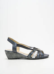 Sandale/pantofi decupați țesătură satinată toc de 4 la 6 cm negru GEO-REINO femme