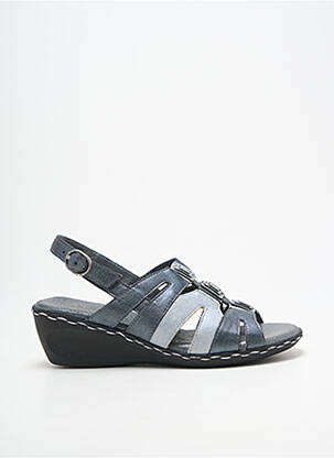 Sandale/pantofi decupați țesătură satinată toc de 4 la 6 cm argintiu GEO-REINO femme