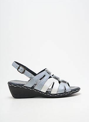 Sandale/pantofi decupați țesătură satinată toc de 4 la 6 cm gri GEO-REINO femme