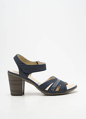 Sandale/pantofi decupați țesătură satinată toc de 7 la 9 cm albastru GEO-REINO femme