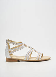 Sandale/pantofi decupați chiquet toc plat până la 3 cm argintiu GEO-REINO femme