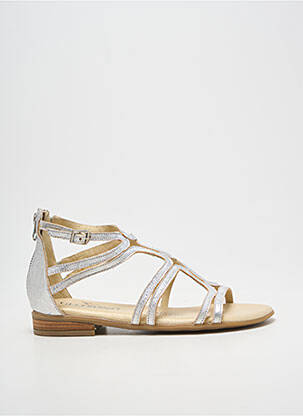 Sandale/pantofi decupați chiquet toc plat până la 3 cm argintiu GEO-REINO femme