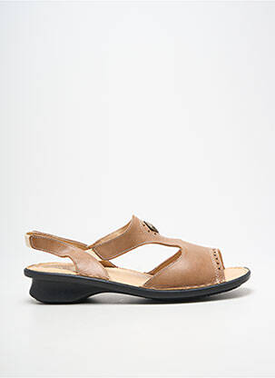 Sandale/pantofi decupați vârf deschis toc de 4 la 6 cm maro PEDI GIRL femme