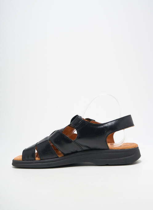 Sandale/pantofi decupați țesătură satinată vârf deschis negru BOISSY homme