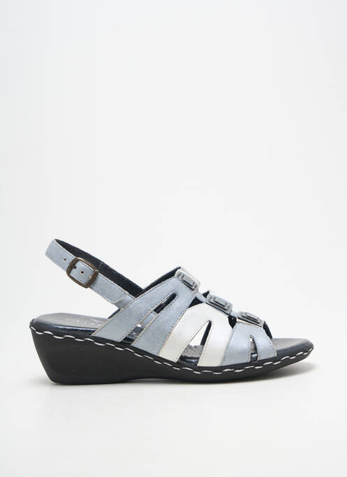 Sandale/pantofi decupați țesătură satinată toc de 4 la 6 cm gri GEO-REINO femme