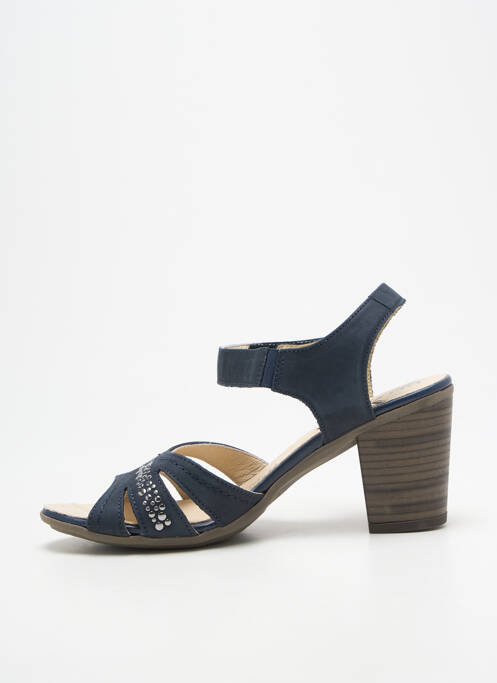 Sandale/pantofi decupați țesătură satinată toc de 7 la 9 cm albastru GEO-REINO femme