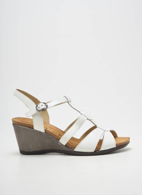 Sandale/pantofi decupați toc platformă toc de 7 la 9 cm alb GEO-REINO femme