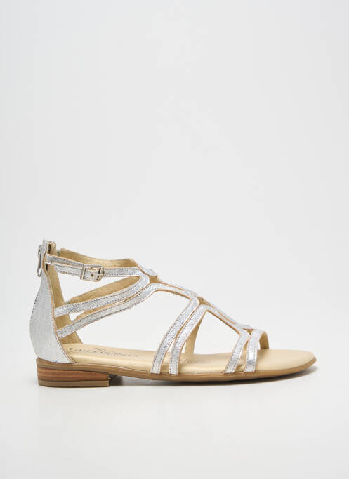 Sandale/pantofi decupați chiquet toc plat până la 3 cm argintiu GEO-REINO femme