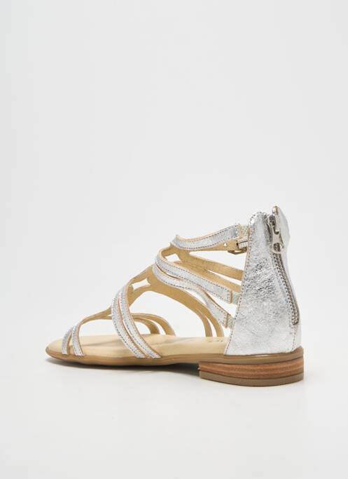 Sandale/pantofi decupați chiquet toc plat până la 3 cm argintiu GEO-REINO femme