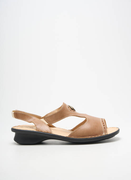 Sandale/pantofi decupați vârf deschis toc de 4 la 6 cm maro PEDI GIRL femme