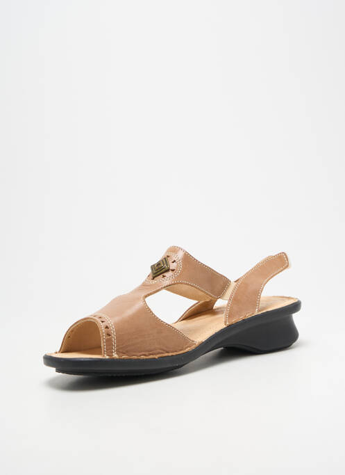 Sandale/pantofi decupați vârf deschis toc de 4 la 6 cm maro PEDI GIRL femme