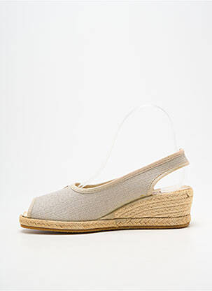 Espadrile vârf deschis toc de 4 la 6 cm gri BAYONA femeie