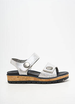 Sandale/pantofi decupați țesătură satinată toc plat până la 3 cm argintiu LA VAGUE femme