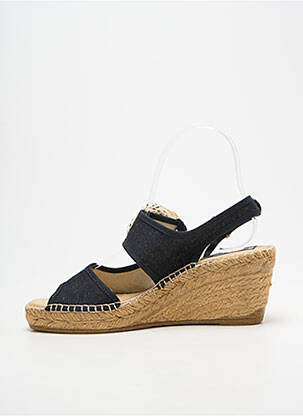 Espadrile vârf deschis toc de 7 la 9 cm negru METAMORF'OSE femeie
