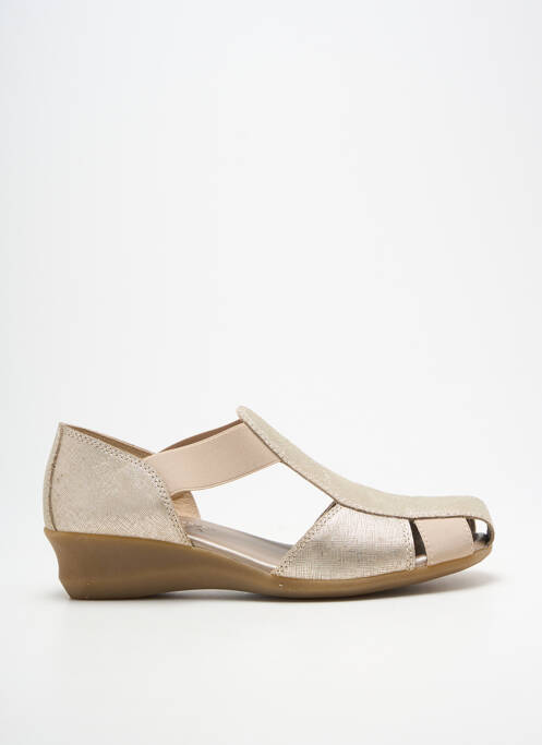 Sandale/pantofi decupați țesătură satinată toc de 4 la 6 cm auriu THE FLEXX femme