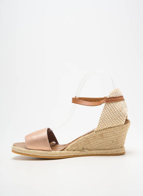 Espadrile închidere cu bride toc de 7 la 9 cm roz LA VAGUE femme
