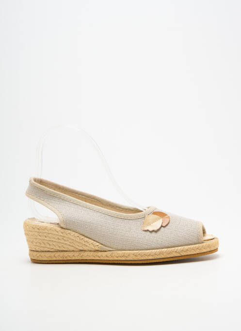 Espadrile vârf deschis toc de 4 la 6 cm gri BAYONA femme