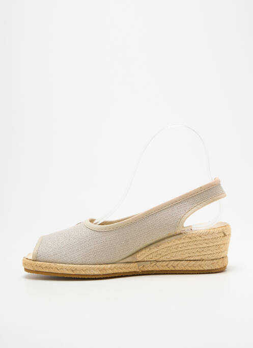Espadrile vârf deschis toc de 4 la 6 cm gri BAYONA femme