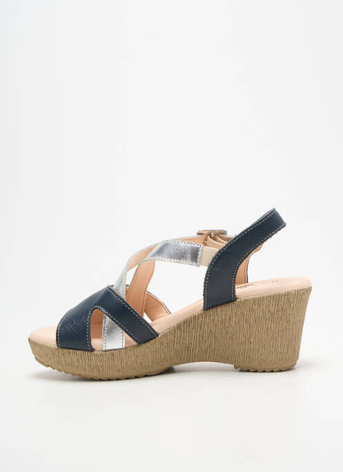 Sandale/pantofi decupați țesătură satinată toc de 7 la 9 cm argintiu BAERCHI femme