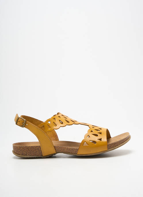 Sandale/pantofi decupați închidere cu buclă(e) toc plat până la 3 cm galben SPK femme